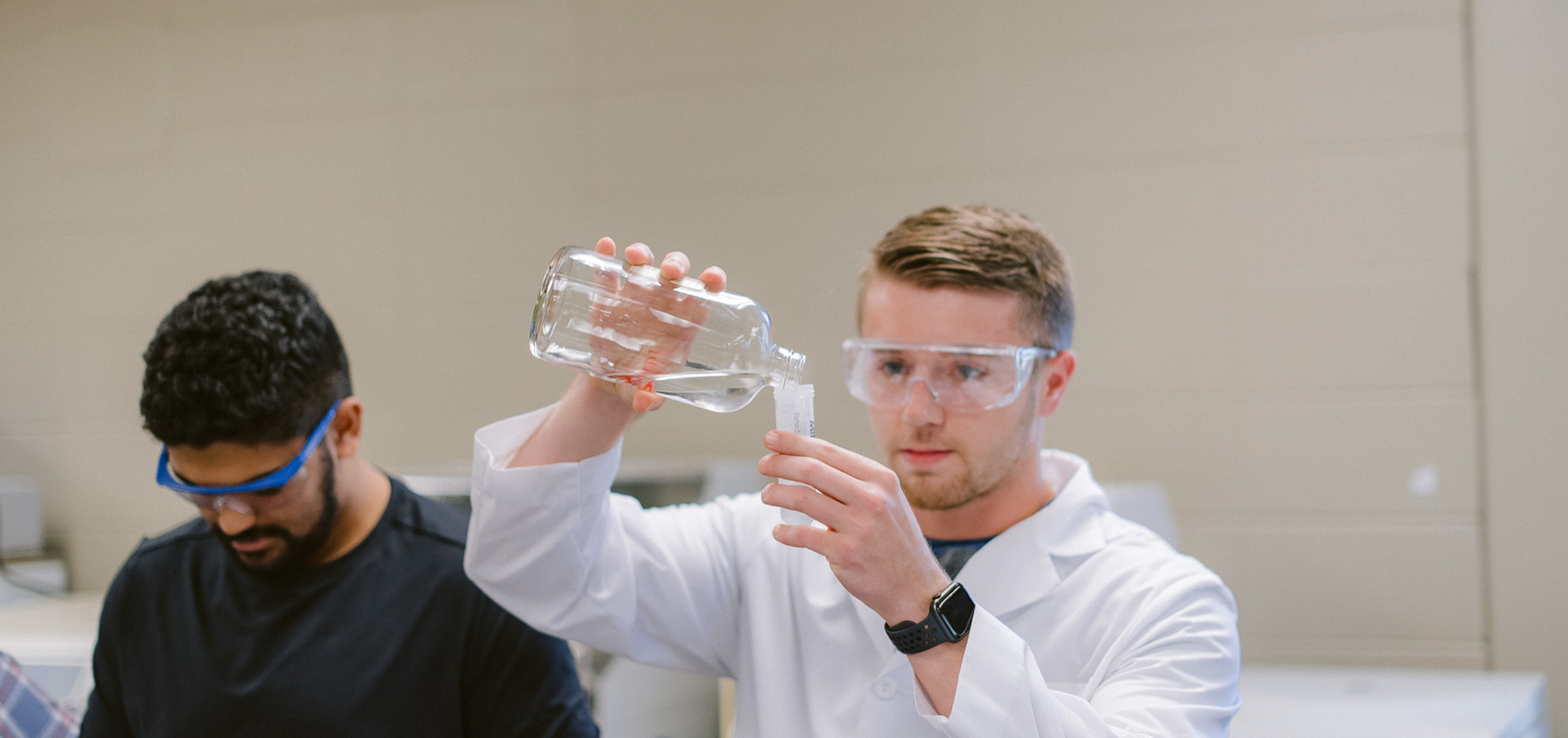 USF student conducting experiment in the lab.