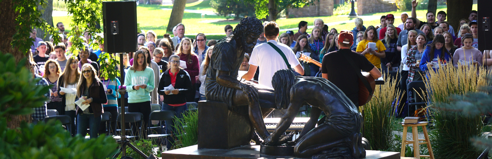 Invitation Church leading worship at USF's Chapel service.